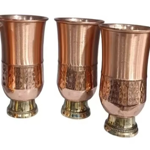 Copper Water Glass Supplier Ayurvedic Drinking Cup Bulk Export Metal <b>Drinkware</b> - Product Image 1