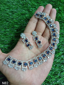 Classic American Diamond Bridal Jewelry Set Two-Piece <b>Necklace</b> <b>and</b> <b>Earrings</b> for Wedding Fashionable Classic Style - Product Image 2