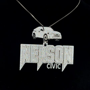 Pendentif Hip Hop en Argent 925 et Moissanite Diamant, Meilleure Vente, Personnalisable, Charme de Luxe pour Homme, Disponible au Meilleur Prix du Marché - Product Image 1