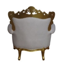 Canapé de style français une place en bois d'acajou, mobilier de style baroque, fauteuil rembourré en feuille d'or pour salon