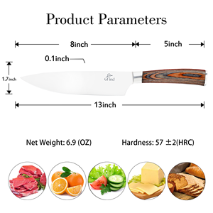 Cuchillo de Chef de Acero Inoxidable Premium, Herramienta de Corte Profesional para Cocina, Hogar, Restaurante, Hotel y Servicios de Catering, Preparación de Alimentos - Product Image 6