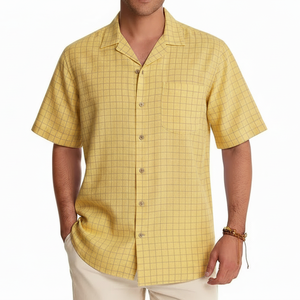 Camisas ligeras para hombre, en stock, manga corta, tela transpirable para verano, precio de fábrica, a la moda - Product Image 1