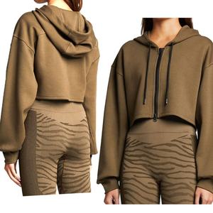 Venta caliente Logotipo personalizado Impresión Peso ligero Mejor diseño Mujeres Crop Top Sudaderas con capucha Ropa informal Mujeres Crop Top Sudadera con capucha - Product Image 6