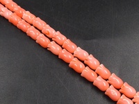 Perle de fleur de tulipe en corail rose traité, 15 pouces, 6x4mm, plante séchée en grotte certifiée par un tiers, pour la fabrication de bijoux PMEGEMSBEADS BK-CR2
