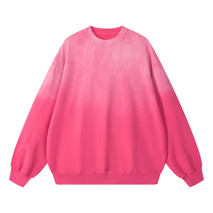 Sudadera de punto casual para hombre, oversize, con cuello redondo, efecto tie-dye degradado, azul, de manga larga - Product Image 2