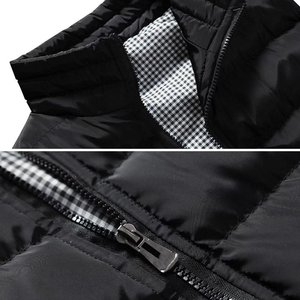 Chaleco acolchado sin mangas para hombre, chaleco de invierno ligero y cálido con cremallera, chaleco informal acolchado para exteriores - Product Image 3