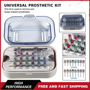 Kit prothétique universel pour implants dentaires avec tournevis dynamométrique, tournevis manuel pour implants dentaires, ensemble complet - Product Image 5