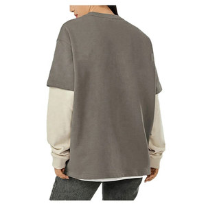 NOUVEAU T-shirt thermique à manches longues double couche 2 en 1 en coton épais de haute qualité personnalisé - Product Image 4