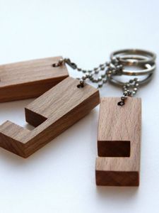 Wooden <b>Keychains</b> <b>Personalized</b> Key Chain Custom Logo Rectangle Shape Wood Key Rings Blank Keychain Wooden - Product Image 4