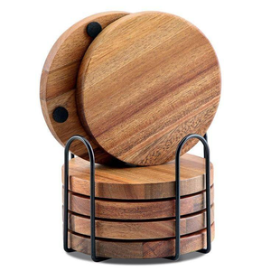 Juego de Posavasos de Madera Natural Hechos a Mano, Forma de Corazón, Estilo Moderno, Grosor de 5 mm/3 mm, Protección para Mesa, Decoración para el Hogar, Cocina y Bar - Product Image 5