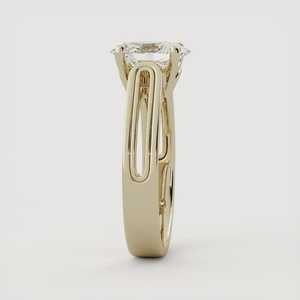 แหวนเพชรทรงรีเพาะเลี้ยงสำหรับหมั้น ขายส่ง ทองคำแท้ 14K 18K แบบโซลิแทร์ สำหรับขอแต่งงาน วงแหวนกว้าง 3.7 มม. ราคาโรงงาน - Product Image 3
