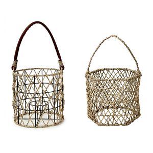 Coastal <b>Net</b> Woven Seagrass Lantern Candle Holder Hanging Cylinder Lanterns Garden Glass Candle Holder <b>Light</b> Interior Decor - Product Image 1
