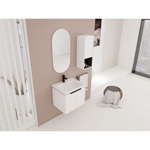 Mobile Bagno Sospeso da 24 Pollici con Lavabo in Ceramica e Armadietto Laterale, Ante con Chiusura Ammortizzata, Combinazione Mobiletto (Pacchetto KD) - Product Image 5