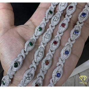 Luxury Eye Moissanite Tennis Bracelet <b>Men</b> Women Iced Link Design IGI Certified 10.7g 925 Sterling Silver Classic Heavyweight - Product Image 3