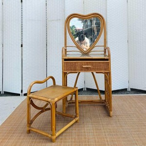 Vintage Style Natural Rattan Wooden Dressing Table New Design with Mirror Cheap Price in Bulk Made in Vietnam to Export - Product Image 1