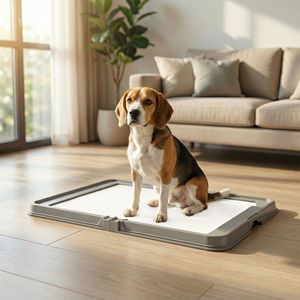 Caja de Arena Plegable para Perros con 3 Almohadillas Desechables para Orina, 86 cm x 62 cm, Gris Pequeño, Impermeable, para Entrenamiento y Limpieza de Mascotas - Product Image 2