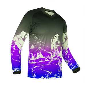 เสื้อเจอร์ซีย์ปั่นจักรยานสำหรับทีมมืออาชีพ แขนยาว ระบายอากาศได้ดี ผลิตจากโพลีเอสเตอร์คุณภาพดี พิมพ์ลายดิจิทัลสำหรับฤดูหนาว ขนาดใหญ่พิเศษ รับผลิตตามแบบ OEM - Product Image 3