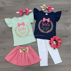 2025 conjuntos de ropa de moda para niñas en elegantes Tops pantalones vaqueros faldas chaquetas para el verano al por mayor - Product Image 1