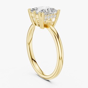 Anillo de Compromiso Solitario con Diamante Cultivado en Laboratorio de Corte Princesa de 1.75 Ct, Oro Amarillo de 9K, Joyería OEM al por Mayor - Product Image 2