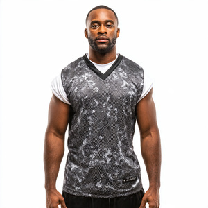 Camiseta de Baloncesto Sublimada con Cuello en V, 100% Poliéster, Secado Rápido, Camiseta de Baloncesto sin Mangas para Hombre, Camiseta de Fútbol Sublimada para Hombre - Product Image 5