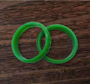 Bracelets en résine verte, ronds, faits à la main, ensemble de bijoux artisanaux - Product Image 3