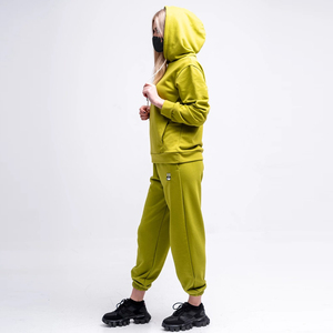 Ensemble 2 pièces en coton 100% avec capuche et cordon de serrage, haut court et pantalon de jogging pour adultes - Service OEM, vêtements décontractés unisexes pour l'hiver - Product Image 4