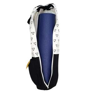 Sac de transport pour tapis de yoga en toile de coton avec doublure en polyester, style fourre-tout, bandoulière et poches zippées pour les voyages et la salle de sport - Product Image 5