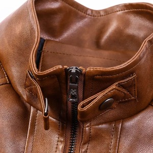 Chaqueta de Cuero Acolchada Ecológica de Alta Calidad, Transpirable, con Cierre de Cremallera Frontal y Logotipo Personalizado, para Hombre, Invierno, Venta Caliente - Product Image 2