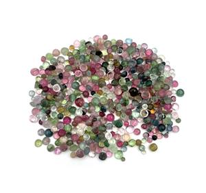 Turmalina Redonda Multicolor Natural, Cabujón, Piedra Preciosa Suelta, 10 CT, 3-5 MM, Certificada por IGI, para Joyería - Product Image 4