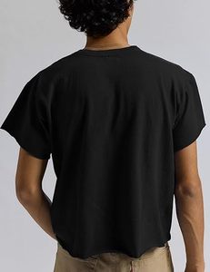 Camiseta Oversize Corta de Hombre, Estilo Urbano Casual de Verano, Manga Corta, Ajuste Holgado, Color Liso, Bordada, Tejido de 200g - Product Image 2