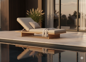 Chaise longue Liora, chaise de jardin et de bord de piscine moderne, chaise de luxe pour l'extérieur, mobilier de patio minimaliste, mobilier d'extérieur haut de gamme - Product Image 3