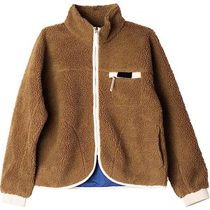 Unisex Reversible Fleece <b>Jacket</b> Stand Collar Full Zip Thick Sherpa Lining Solid Color Casual Autumn Wear Regular Fit - Product Image 1