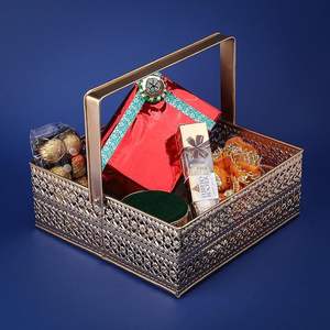 Panier de rangement en fil métallique grande capacité avec poignées pour placard, salle de bain, bureau - Product Image 2