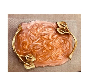 Handmade Durable Epoxy Resin <b>Tray</b> Lightweight Handmade Elegant <b>Tray</b> Dinner Serving <b>Breakfast</b> Coffee Food Desserts Storage <b>Tray</b> - Product Image 1