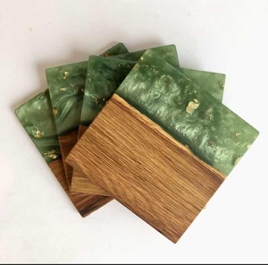 Eco-Friendly Acacia Wood Resin Handmade Contemporary Drink Coasters Table <b>Mats</b> Custom Size/Color Non-Slip Heat Resistant OEM/ODM - Product Image 2