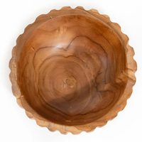 Grand bol en bois sculpté écologique pour les chips de fruits secs Table à café Présentoir de comptoir Bol à pop-corn réutilisable pour la décoration intérieure