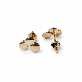 18K Rose Gold Two Tone Bubble <b>Stud</b> <b>Earrings</b> for Women High Polish Modern Daily Wear Party Gift <b>Fine</b> Jewelry Design - Product Image 3