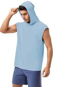 <b>Men</b> <b>Sleeveless</b> Gym <b>Hoodie</b> Workout Tank Top Breathable Fitness Training Muscle Cut Hooded Vest Custom Sportswear Wholesale - Product Image 3