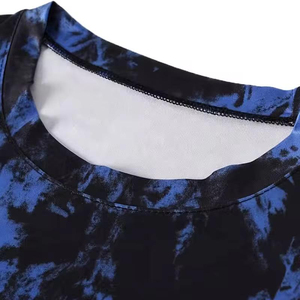 <b>Men's</b> <b>Tie</b>-Dye Short Sleeve T-Shirt O-Neck Casual Knitted Oversized Quick Dry Blue <b>Black</b> Patterned 100% Polyester 2026 - Product Image 2