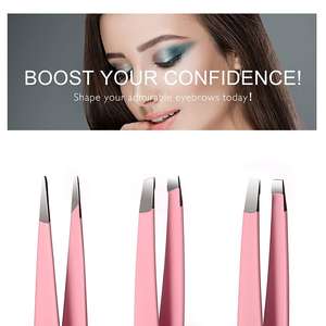 Juego de Pinzas Profesionales de Acero Inoxidable con Punta para Extensión de Pestañas y Cejas - Product Image 6