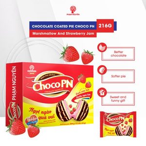 เวเฟอร์เคลือบช็อกโกแลตนุ่มคุณภาพสูง รสสตรอว์เบอร์รีหวาน พร้อมมาร์ชเมลโลว์ อายุการเก็บรักษา 12 เดือน บรรจุภัณฑ์กล่องใหญ่/ถุง 264 กรัม - Product Image 1