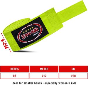 Bandages de boxe Farabi Sports en polyester et coton élastique, antidérapants, pour le soutien du poignet, entraînement de kickboxing et de Muay Thai, équipement de protection - Product Image 4