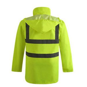 เสื้อแจ็คเก็ตสะท้อนแสงสำหรับผู้ชาย ผ้าโพลีเอสเตอร์ พร้อมแถบสีเงินและกระดุมด้านหน้า - Product Image 4