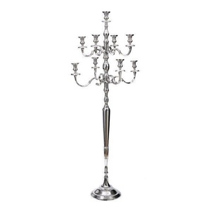 New design <b>Tall</b> Silver 5 Arm Candelabra 41 Inch cast Aluminum EPL Candle Holder Luxury Wedding <b>Table</b> Centerpiece customization - Product Image 3
