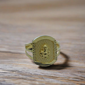Traditional Gold Ganesha <b>Ring</b> for <b>Men</b> Classic Religious Design Finger <b>Ring</b> Indian Gold Jewellery for Daily Wear - Product Image 3