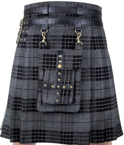 Auténtico kilt escocés para hombre, ropa hereditaria, diseño de tartán de lana, estilo artesanal, cintura ajustable para ceremonias y uso casual. - Product Image 3
