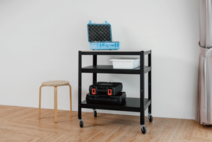 Chariot de rangement métallique roulant à 3 niveaux OEM, avec plateau en plastique à quatre roues, conteneur robuste pour la maison, organisateur de meubles - Product Image 3