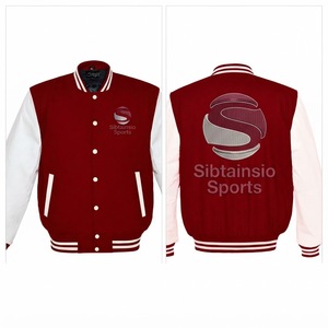 เสื้อแจ็คเก็ตบอมเบอร์แบบสวมใส่ได้ทั้งชายและหญิง สไตล์ลำลองแนวสตรีทแวร์ คอปกและปลายแขนเสื้อแบบริบสีเบอร์กันดี ตัวเสื้อทำจากผ้าขนสัตว์ แขนเสื้อทำจากหนัง ติดกระดุมแป๊กด้านหน้า - Product Image 6