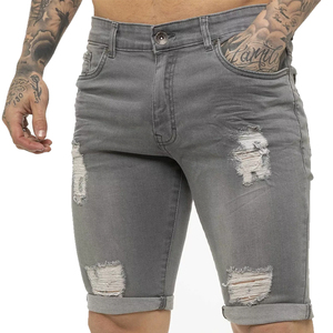 Men's Casual Eco-Friendly Light Wash Denim Mid Waist Embroidery Breathable Button <b>Zippers</b> Quick Dry Streetwear <b>Shorts</b> Summer - Product Image 1