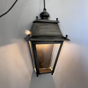 Antique Rectangle Glass Iron Pendant <b>Light</b> with <b>LED</b> Bulb Wall Hanging <b>for</b> Living <b>Room</b> - Product Image 3